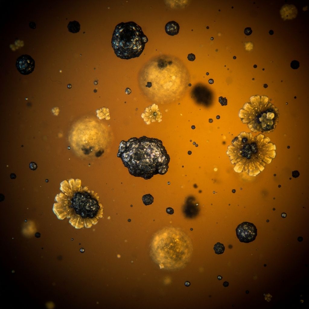 Giftstoffe unter dem Mikroskop in Körperflüssigkeit