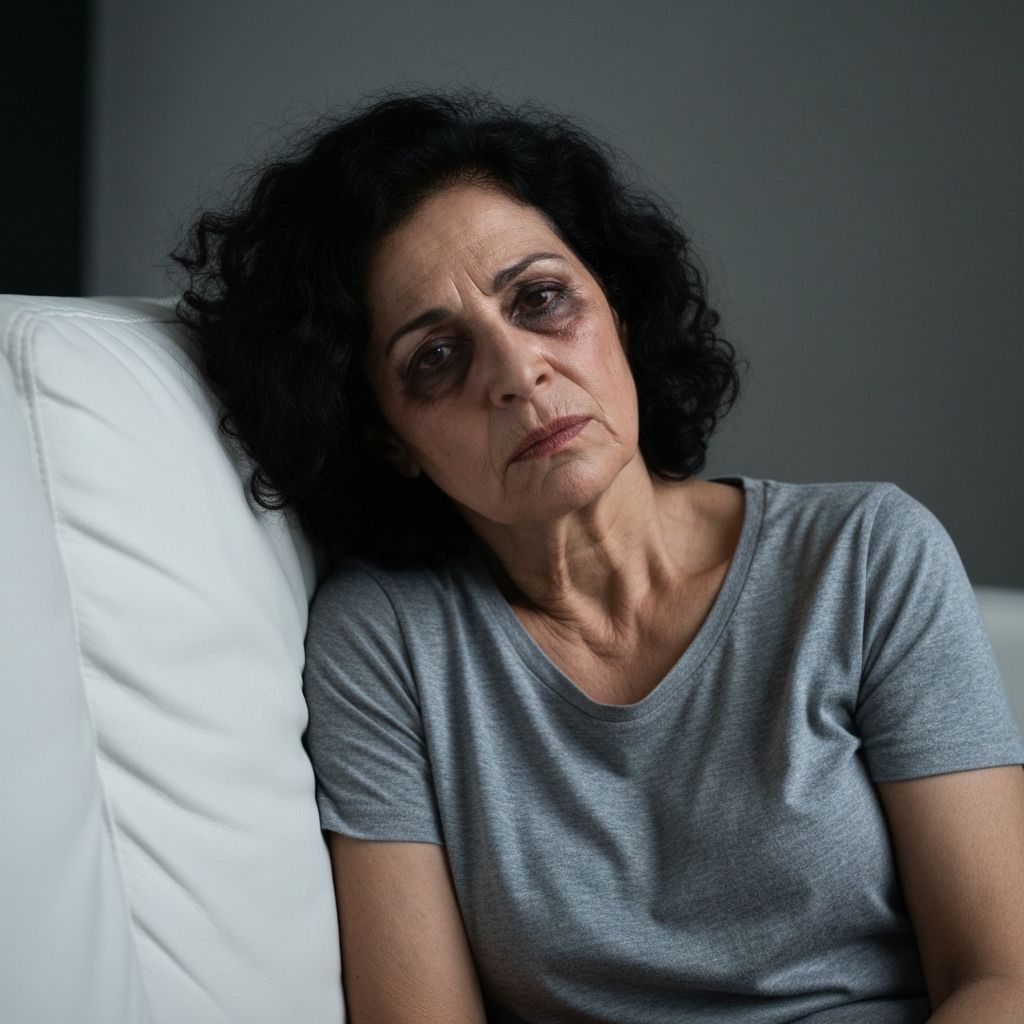 Erschöpfte Frau durch Giftbelastung
