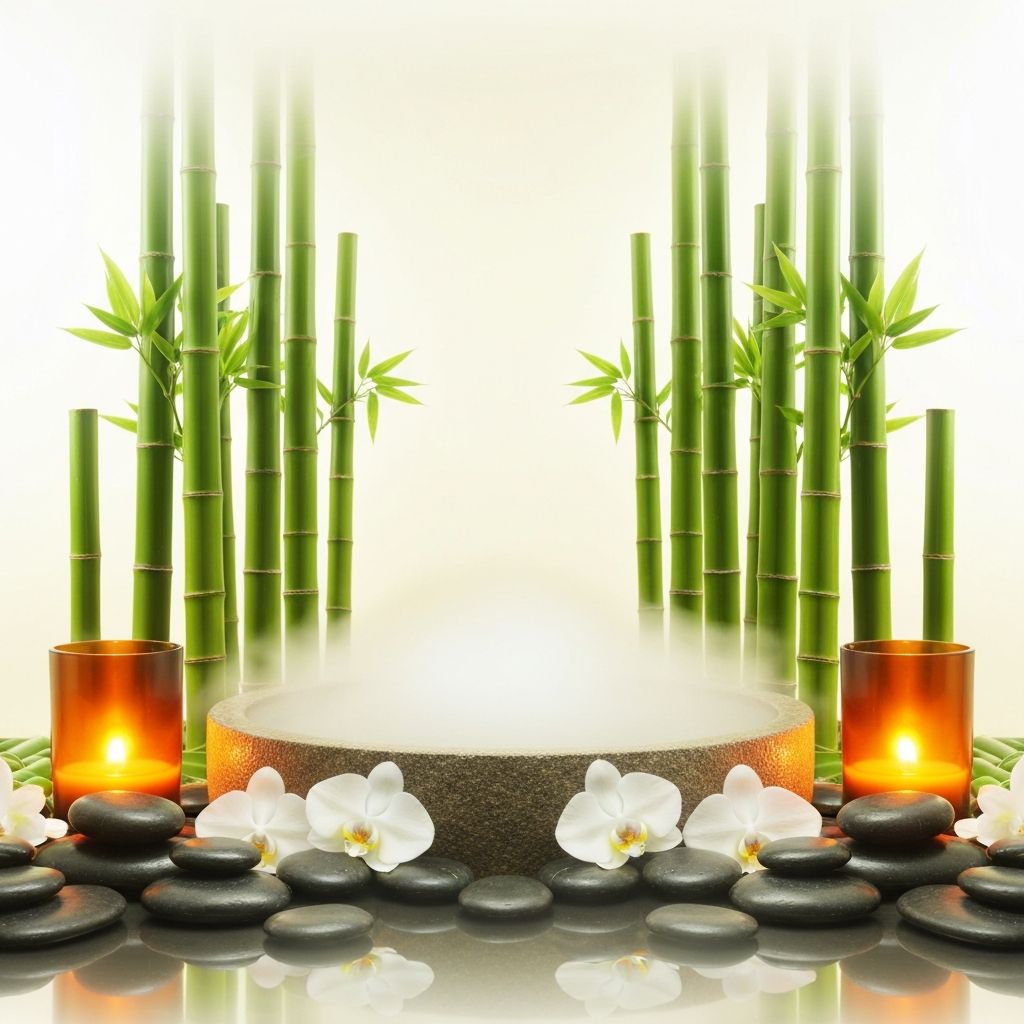 Bambus Spa Wellness Hintergrund zur Entgiftung über die Füße