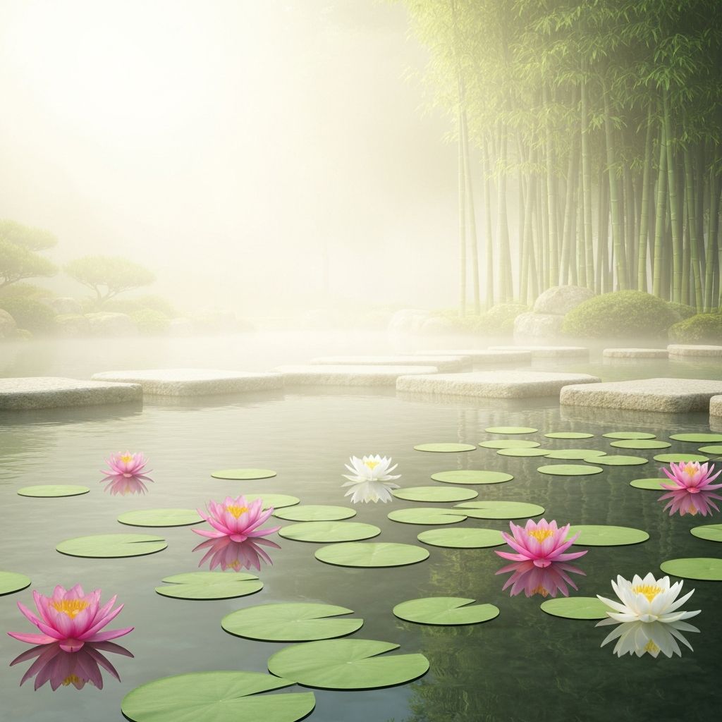 Lotus und Bambus Hintergrund für Vitalpflaster Vorteile